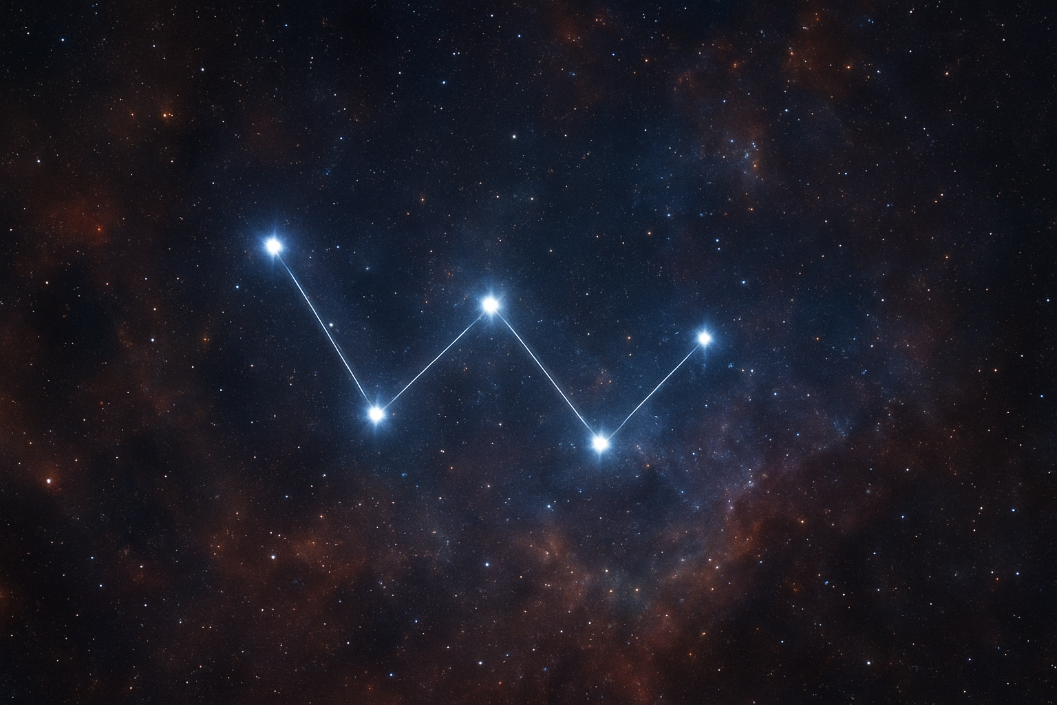 Das Sternbild Kassiopeia am Nachthimmel: Eine tiefgehende Analyse seiner Gestalt, Sterne und kosmischen Bedeutung